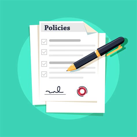 policies document policies regulation concept list document company clipboard vector