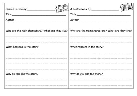 book review template teaching resources