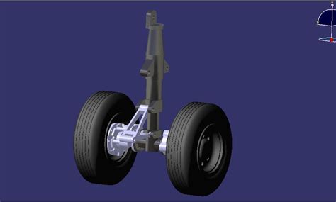 aircraft landing gear assembly  cad model library grabcad