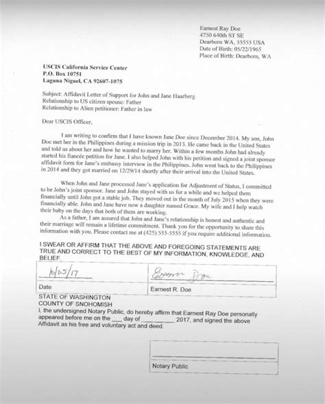 fantastic info  immigration affidavit letter  project