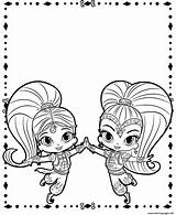 Shine Shimmer Coloring Pages Print Cute Genies Printable Kleurplaat Color Ballet Book Getcoloringpages Template sketch template