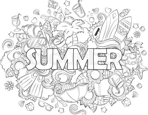summer doodle coloring pages