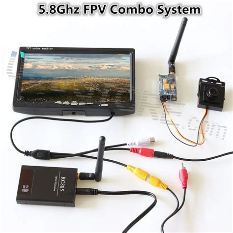 rc fpv combo system  mw wireless ts transmitter rc receiver hd monitor cctv camera