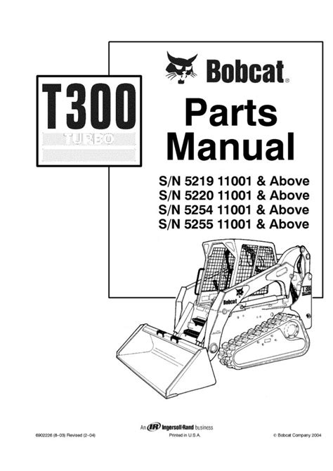 bobcat  compact track loader parts catalogue manual sn