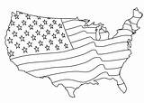 Coloring Flag Pages America States United sketch template