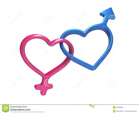 3d Colorful Hearts Gender Symbols Linked Together Stock