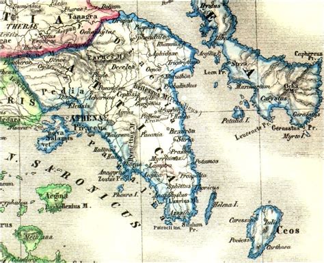 landkarte von griechenland attika im lateinischen link lexikon