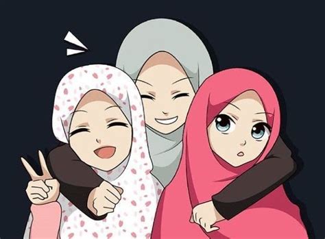 20 Gambar Kartun 3 Sahabat Sejati Pin Oleh Gulsum C Di Cartoon Hijab