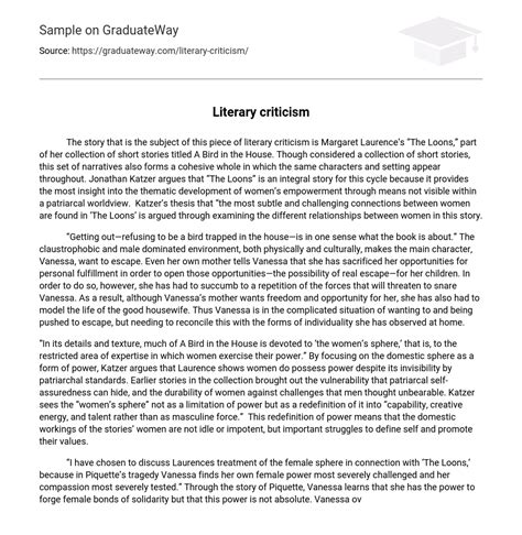 literary criticism essay  graduateway
