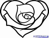 Coloring Pages Roses Hearts Printable Rose Getcolorings Color sketch template