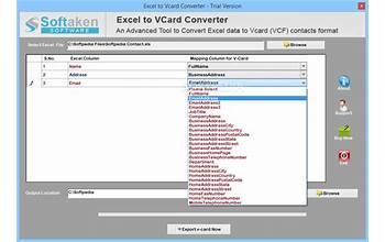 VCF to XLS Converter screenshot #0