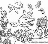 Pages Drawing Sea Coloring Dinosaur Coral Lizard Printable Outline Color Kids Template Getdrawings sketch template