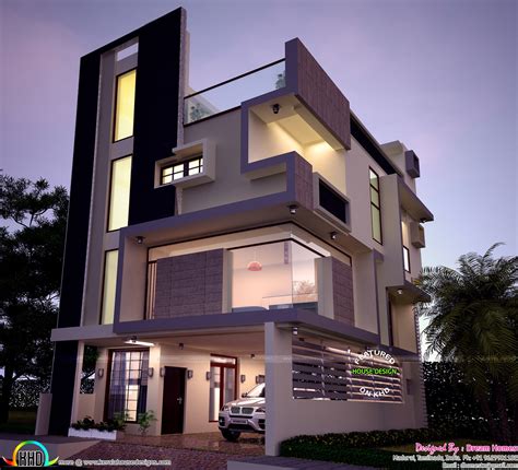 contemporary  storied home kerala home design  floor plans  dream houses