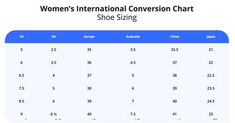 womens shoe size chart china garret johnston