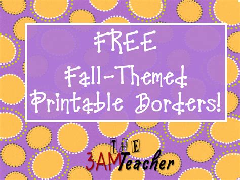 classroom freebies  printable bulletin board borders fall themed