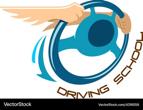 driving school logo royalty  vector image vectorstock