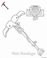 Fortnite Pickaxe Coloring Pages Flamingo Pink Printable Print Flamingos Book sketch template