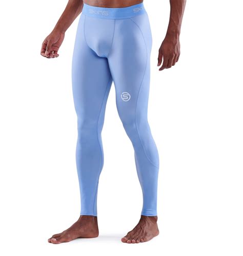 men s series 1 long tights sky blue compression tights skins uk