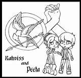 Peeta Katniss Hunger Mellark Coloringhome sketch template