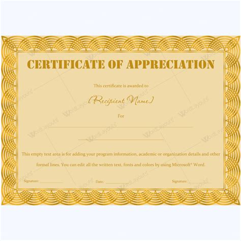 certificate  appreciation wording examples appreciationcertificate
