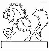 Clock Coloring Pages Horse Vintage Color Print Kids Six Printable Past Half Alarm Cool2bkids Coloringpagesonly sketch template