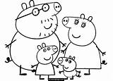 Coloring Pig Peppa Family Pages Kids Printable Popular sketch template