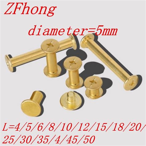 100pcs lot m5x4 5 6 8 10 12 15 18 20 25 30 35 40 45 50 brass plated