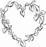 Coloring Pages Vine Heart Garden sketch template