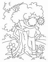 Coloring Pages Arbor Environment Tree Boy Colouring Giving Sheets Earth Printable Clipart Kids Celebrating Drawing Nature Color sketch template