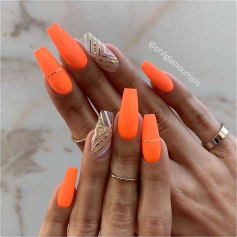 orange nail art ideas  designs stayglam bright
