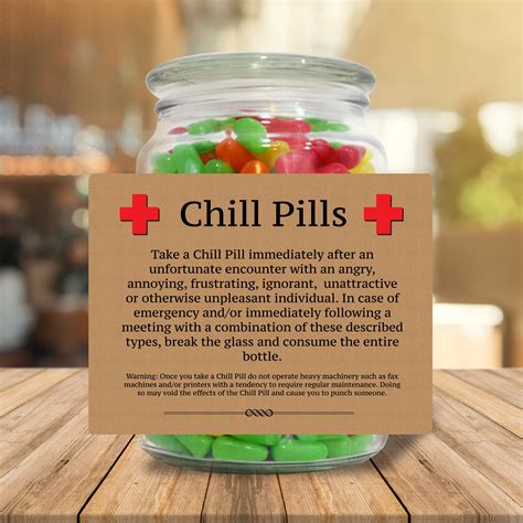 chill pills gifts  professionals funny printable gifts  office