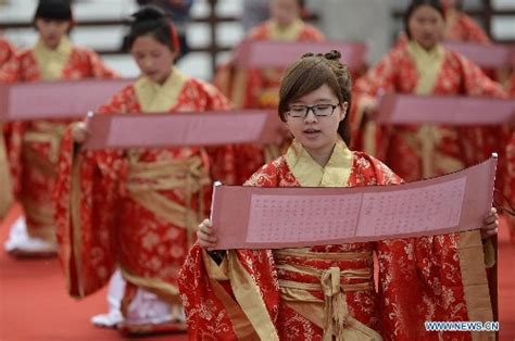 girls attend confucian coming of age ceremony in xi an global times