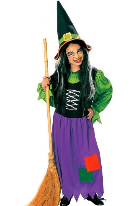 costume halloween bambina strega befana verde gonna  maniche lunghe