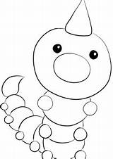 Pokemon Weedle Coloring Pages Generation Bug Kids Type Printable sketch template