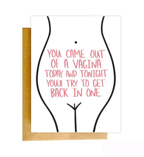 Funny Vagina Card Funny Birthday Card Birthday Card Naughty Free Nude