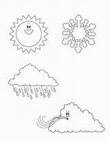 Weather Coloring Pages Kids Seasons Preschool Printable Four Drawing Rain Clipart Colouring Kindergarten Sheets Stratus Clouds Color Cloud Getdrawings Drawings sketch template