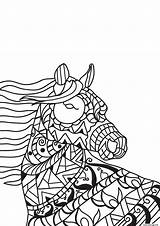 Kleurplaat Cheval Cavallo Adulte Malvorlage Paard Mozaiek Paarden Colorare Horses Vento Pferd Pferden Mosaik Maak Persoonlijke sketch template