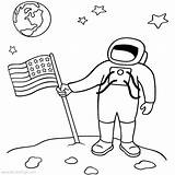 Astronaut Moon Reached Xcolorings Astronauts Ufo Rockets sketch template