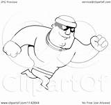 Robber Running Cartoon Clipart Coloring Male Bank Outlined Vector Cory Thoman Template sketch template