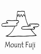 Fuji Mount Coloring Japan Printables Preschool Kids Pages Template sketch template