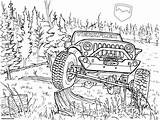 Jeep Coloring Pages Off Road Drawing Printable Truck Wrangler Car Jeeps Drawings Cars Print Choose Board Bumpers sketch template