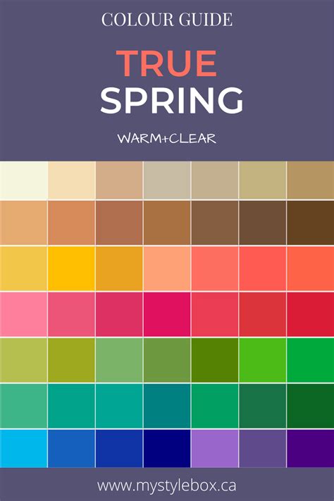 true spring colour guide true spring colors true spring color