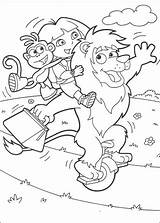 Dora Coloring Pages Explorer Friends Lion Swiper Circus Color Kids Travelling Playing Boots Print Clipart Printable Fun Map Fox Popular sketch template