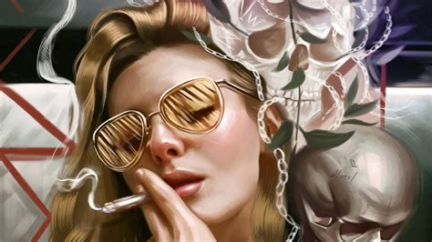 Girl Smoking Glasses Hd Fantasy Girls 4k Wallpapers