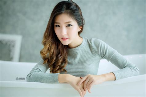 Wallpaper Face Women Model Long Hair Asian Sitting