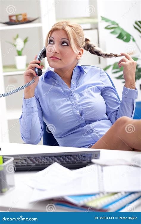 Beautiful And Very Secretary Working In Office Stock Image Image