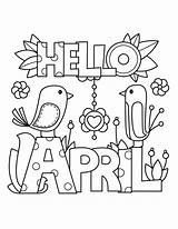 April Coloring Pages Printable Showers Spring Worksheets Primarygames Color Kids Hello Ebook Sheets Flowers Bring May Print Para Cover Portadas sketch template
