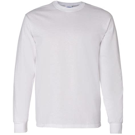 promotional white gildan heavy cotton long sleeve t shirts with custom