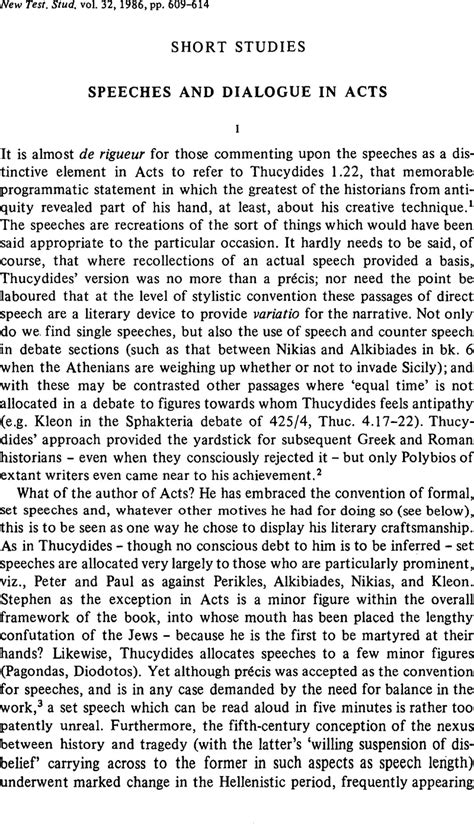 speeches  dialogue  acts  testament studies cambridge core