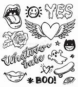 Grunge Doodles Tattoo Drawings Doodle Trippy Vector Easy Retro Flash Drawing Tiny Set Draw Dreamstime Cool Illustration sketch template
